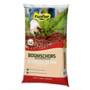 Zak natuurlijke boomschors met sortering 20-45mm van 40 liter bij Rubens Tuinen.