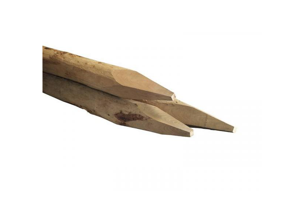 Duurzame tamme kastanjehouten paal geschild rond 250 cm lengte diameter 8/10 bij Rubens Tuinen